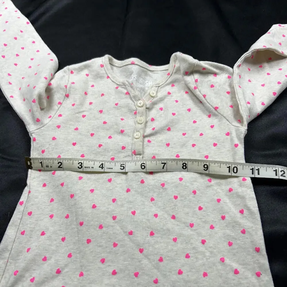 OshKosh B’gosh‎ Girls Beige Pink Heart Long Sleeve Shirt Size 5T